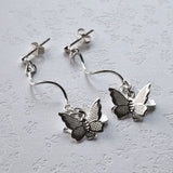 Silver Butterfly Earrings by Martha Jackson